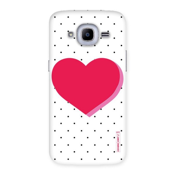 Pink Polka Heart Back Case for Samsung Galaxy J2 2016